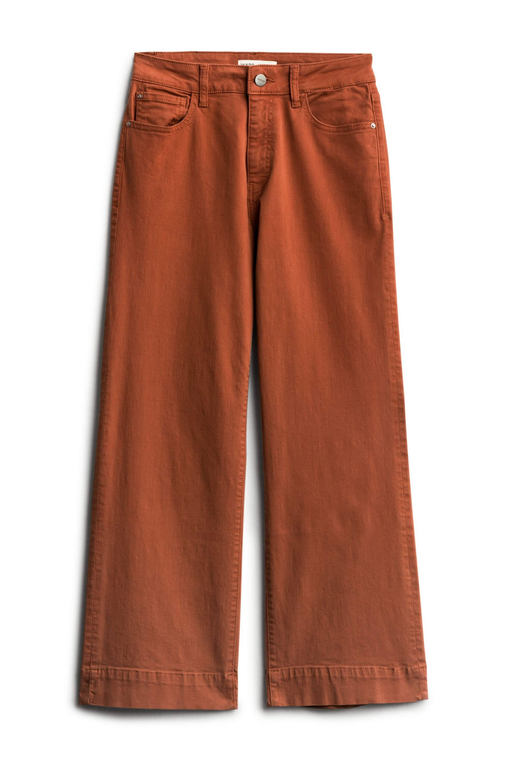 Stitch Fix women’s burnt orange wide-leg jeans.
