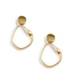 Stitch Fix women’s gold oval drop earrings.