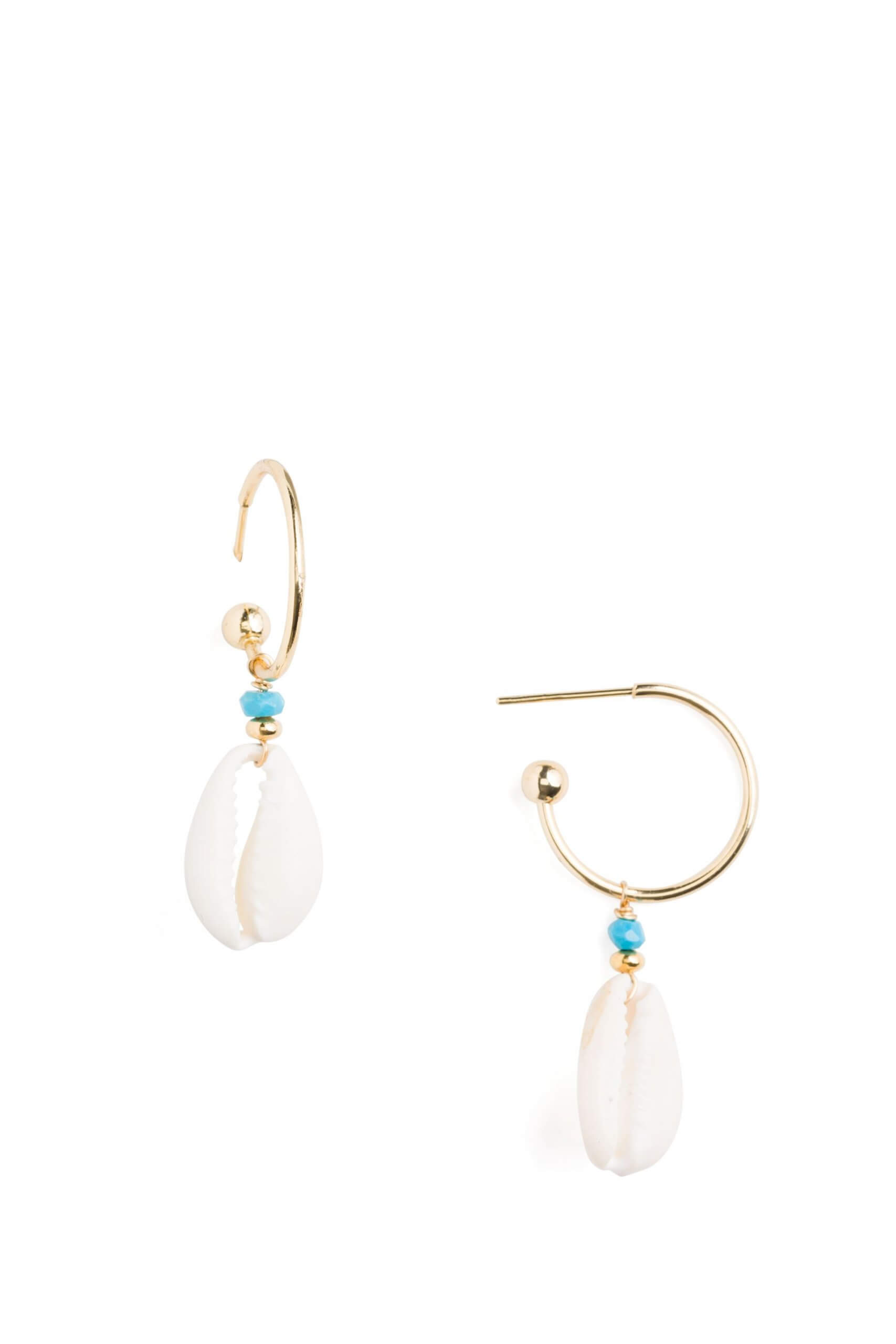 Stitch Fix women’s shell and turquoise drop earrings.