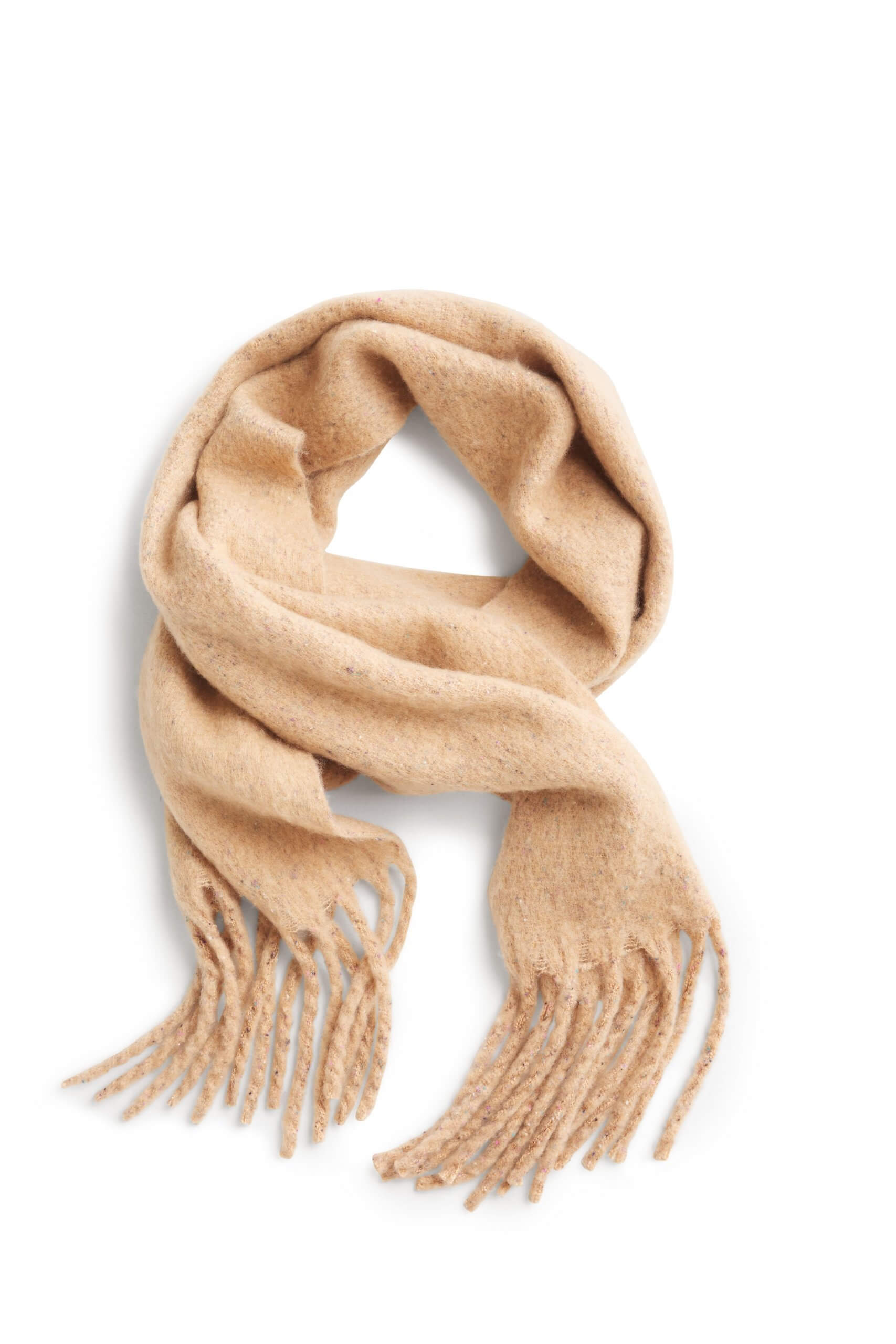 Stitch Fix Women's tan wrap scarf with fringe.