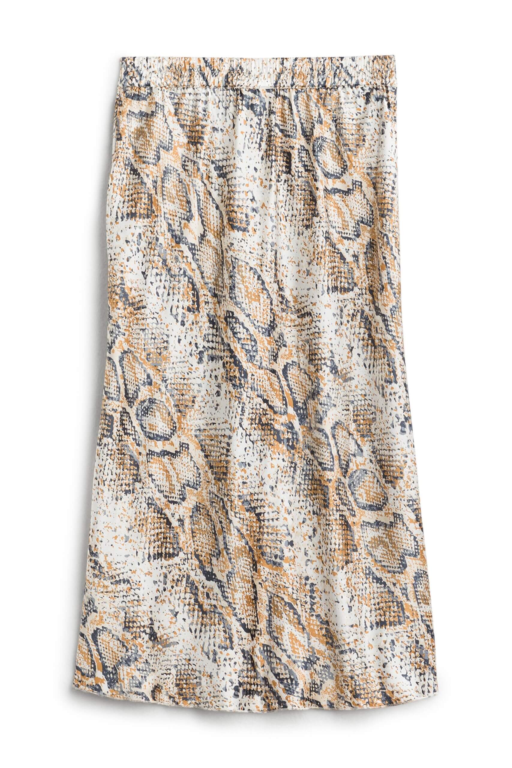 Stitch Fix women’s navy, tan and white snakeskin animal print knit pull-on maxi skirt.