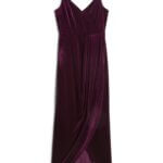Stitch Fix women’s burgundy velvet sleeveless maxi dress.