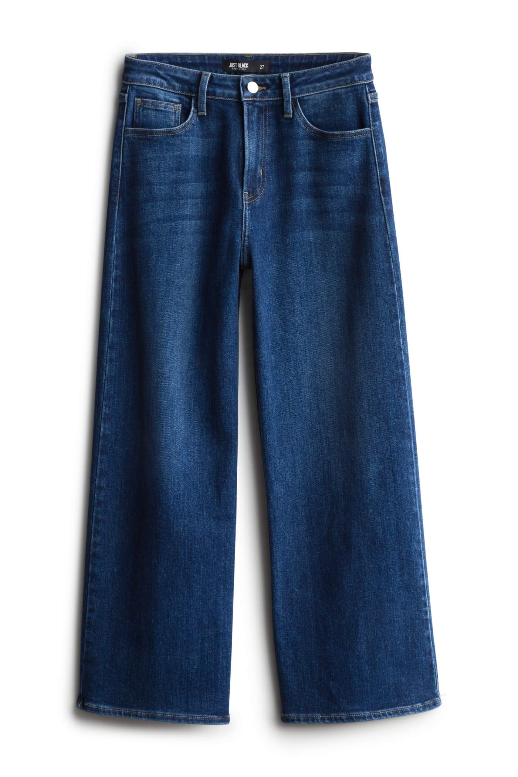 Stitch Fix women's blue wide-leg jeans.