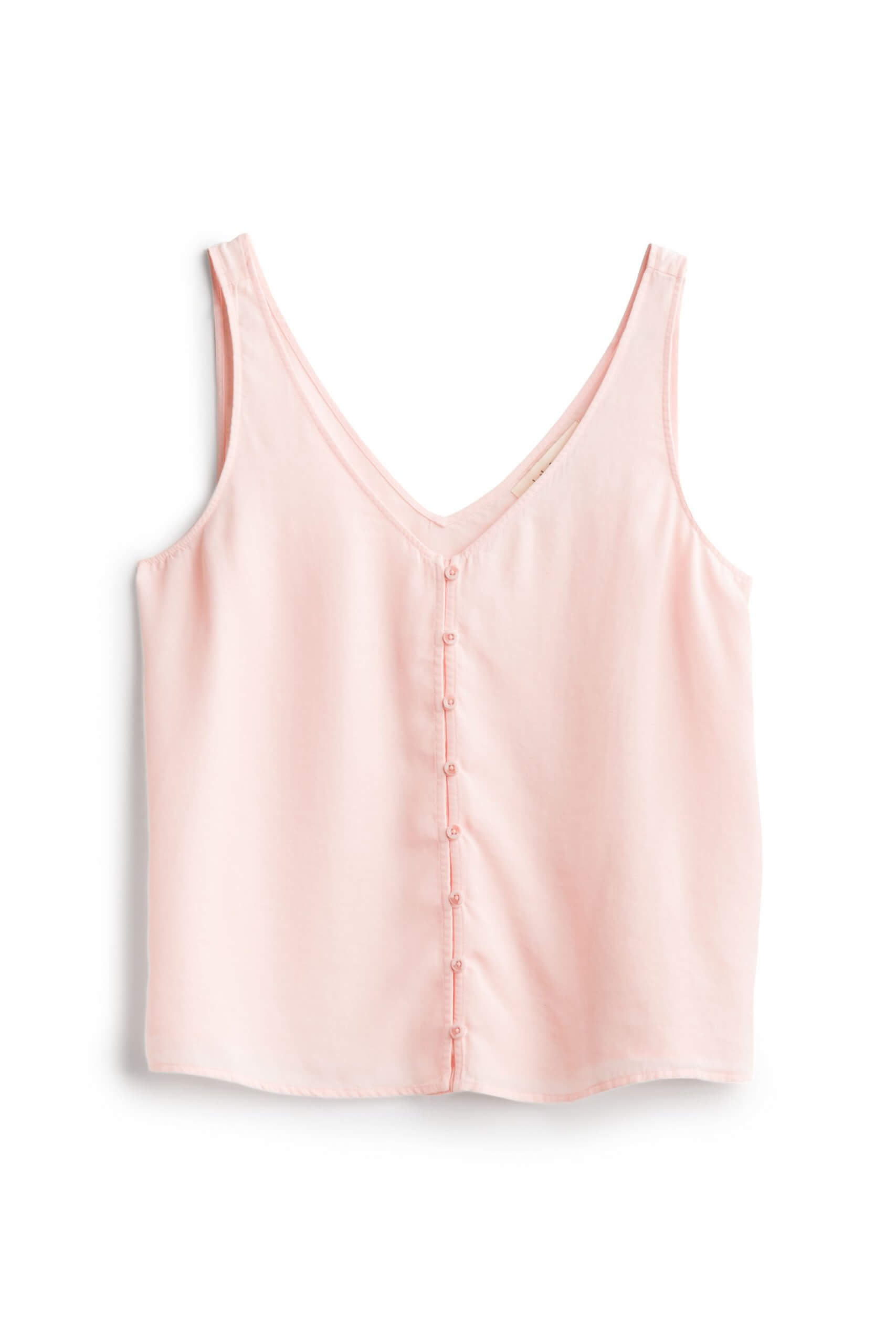 Stitch Fix Women’s pink button-front sleeveless blouse.