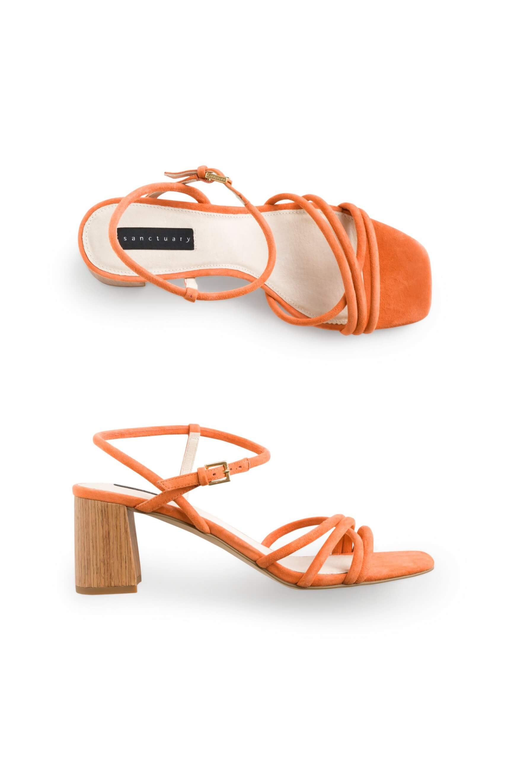 Stitch Fix Women’s orange strappy heeled sandal.