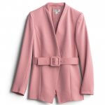 Stitch Fix women’s pink blazer with belted waist.