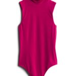 Stitch Fix women’s maroon turtleneck sleeveless bodysuit.