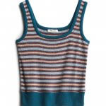 Stitch Fix women’s brown, blue and black striped tank top.