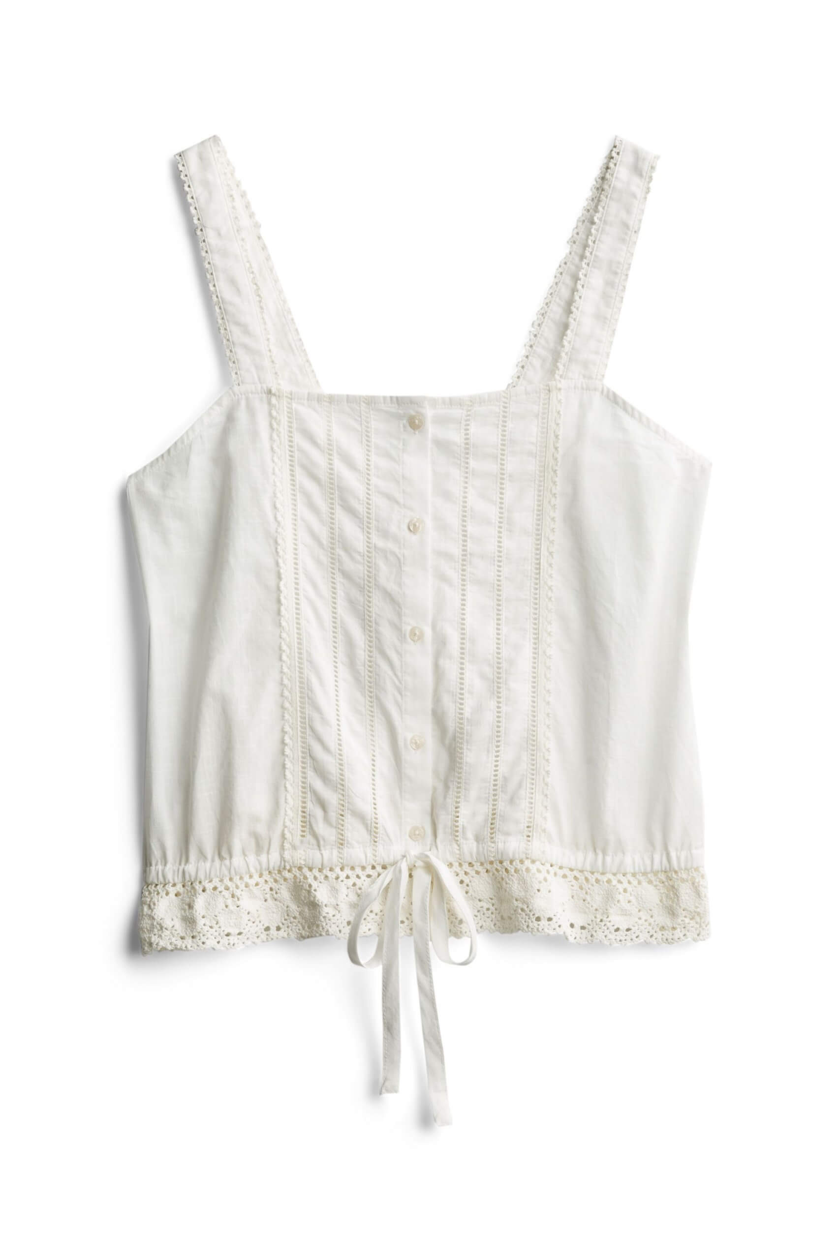 Stitch Fix Women’s white tank with button-front detailing.