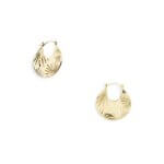 Stitch Fix women’s gold palm embossed drop earrings.