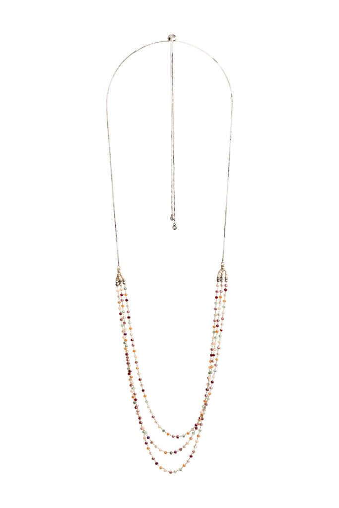 Stitch Fix women’s layered necklace with multi-colored beads.