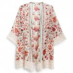 Stitch Fix women’s boho multi-colored floral print open front woven.