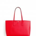 Stitch Fix women’s luxury fabric red leather tote bag.