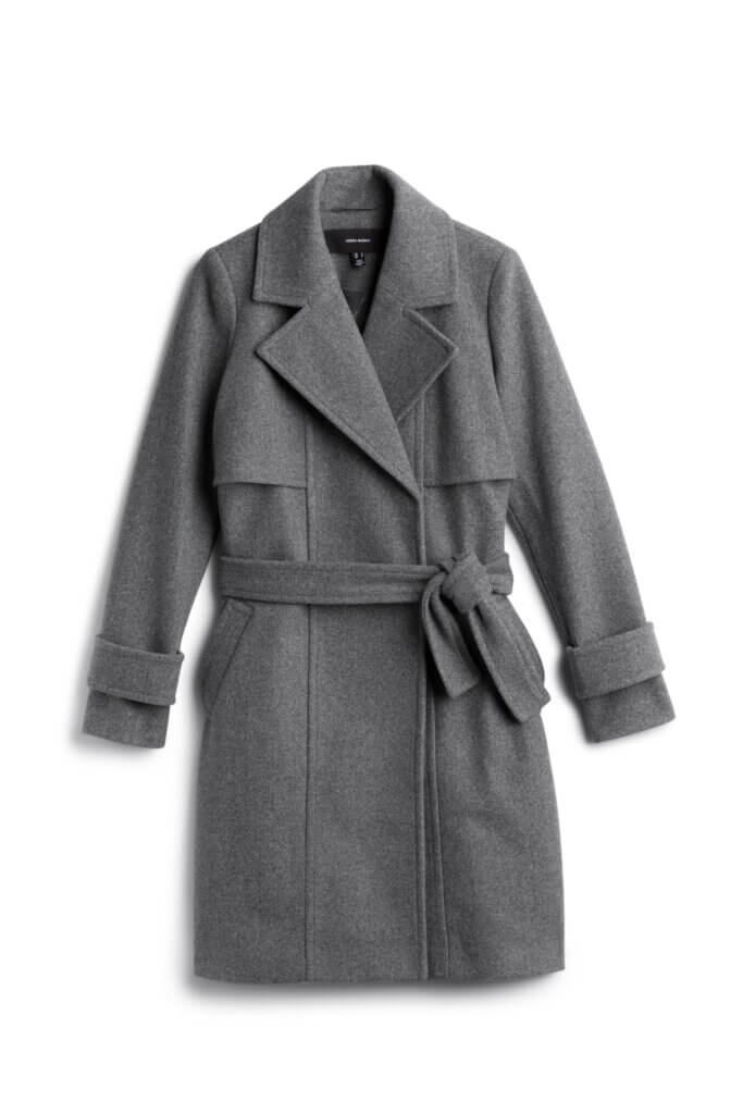 Stitch Fix women’s grey wool-blend trench coat.