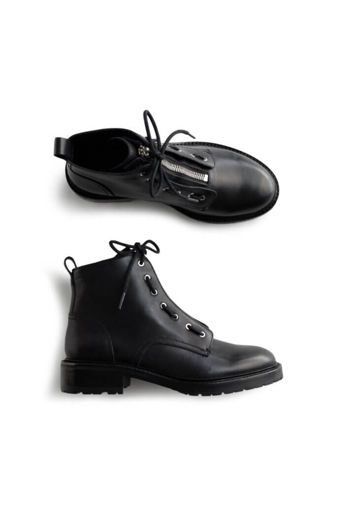 Stitch Fix women’s black lace and zipper combat boots.