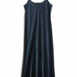 Stitch Fix women’s navy blue satin midi slip-dress.
