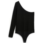 Stitch Fix women’s black one-shoulder long-sleeve bodysuit.