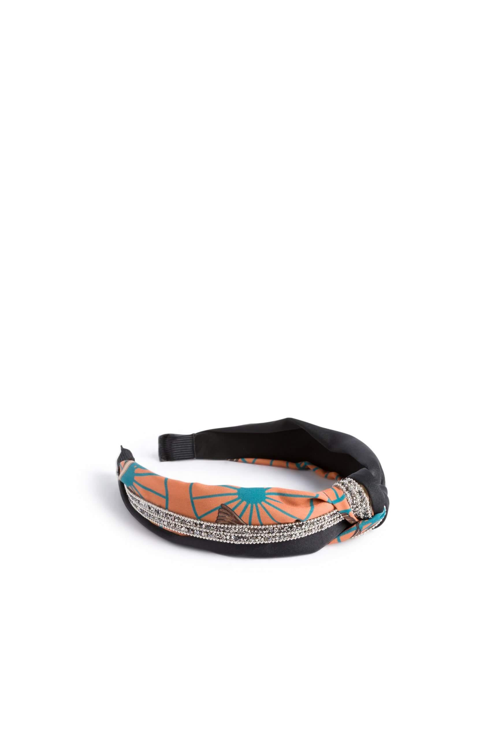 Stitch Fix women’s black, orange and teal printed headband.
