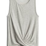 Stitch Fix women's gray twist-front tank top.
