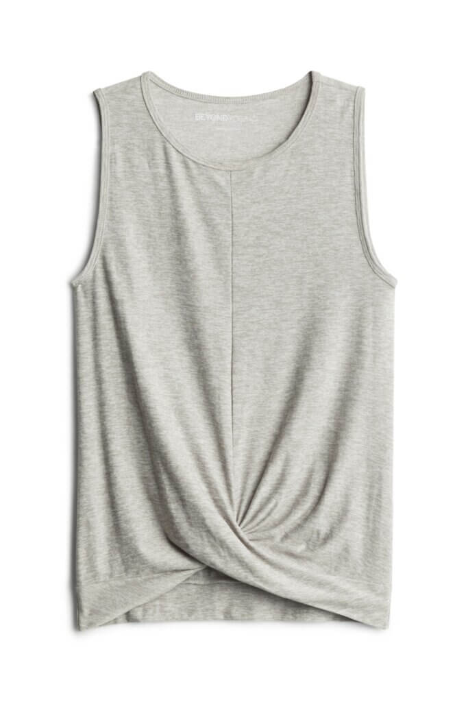 Stitch Fix women's gray twist-front tank top.
