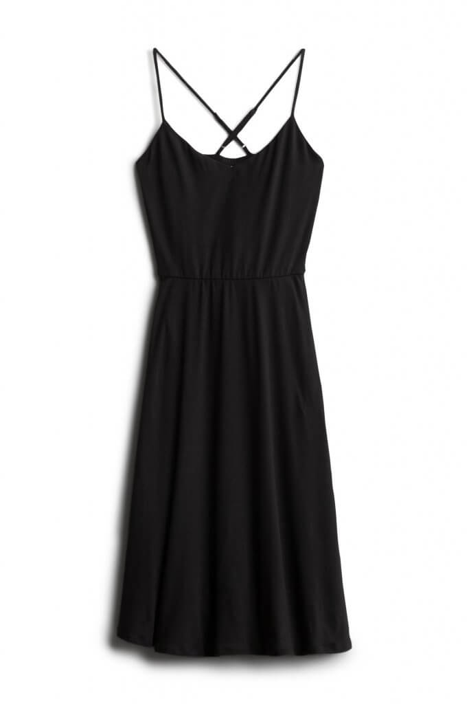 Stitch Fix women’s black dress with cross-back straps.