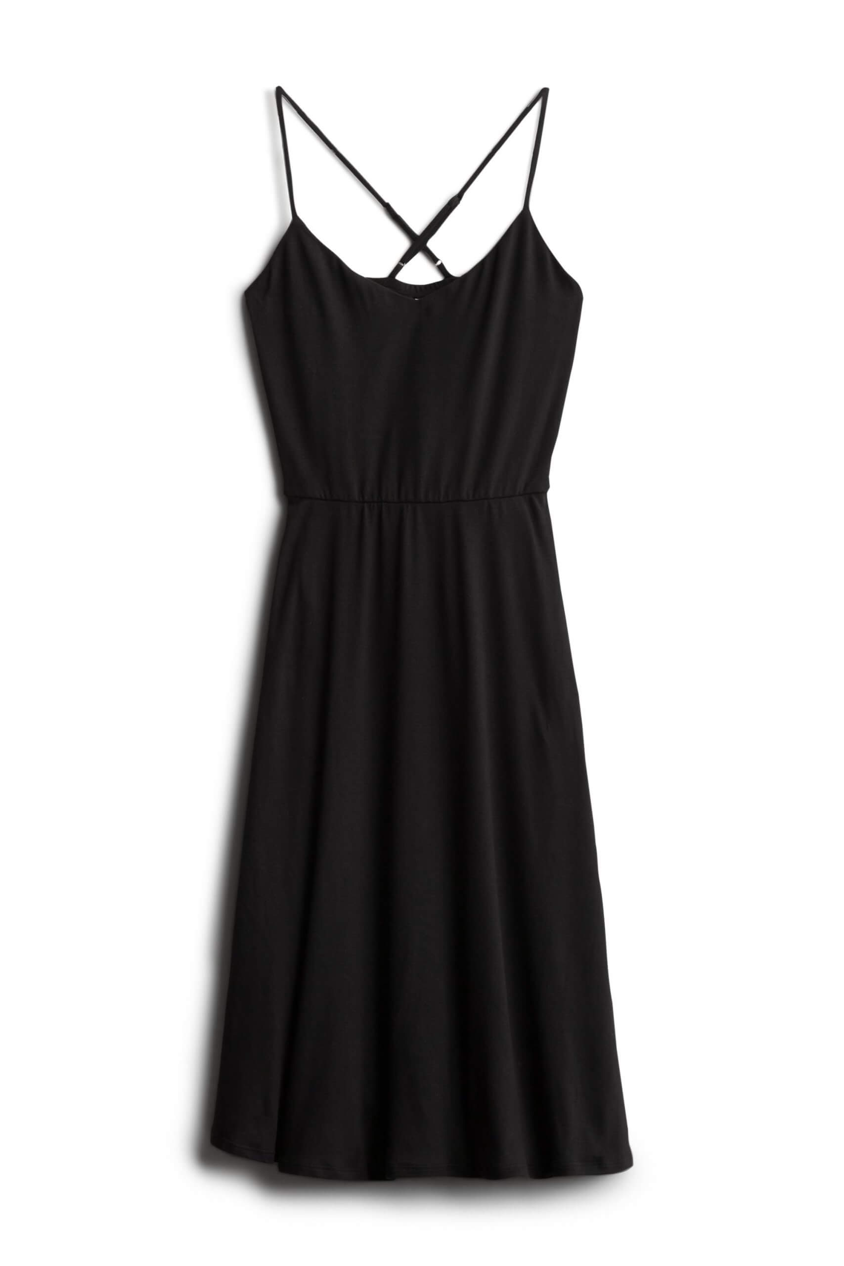 Stitch Fix women’s black dress with cross-back straps.