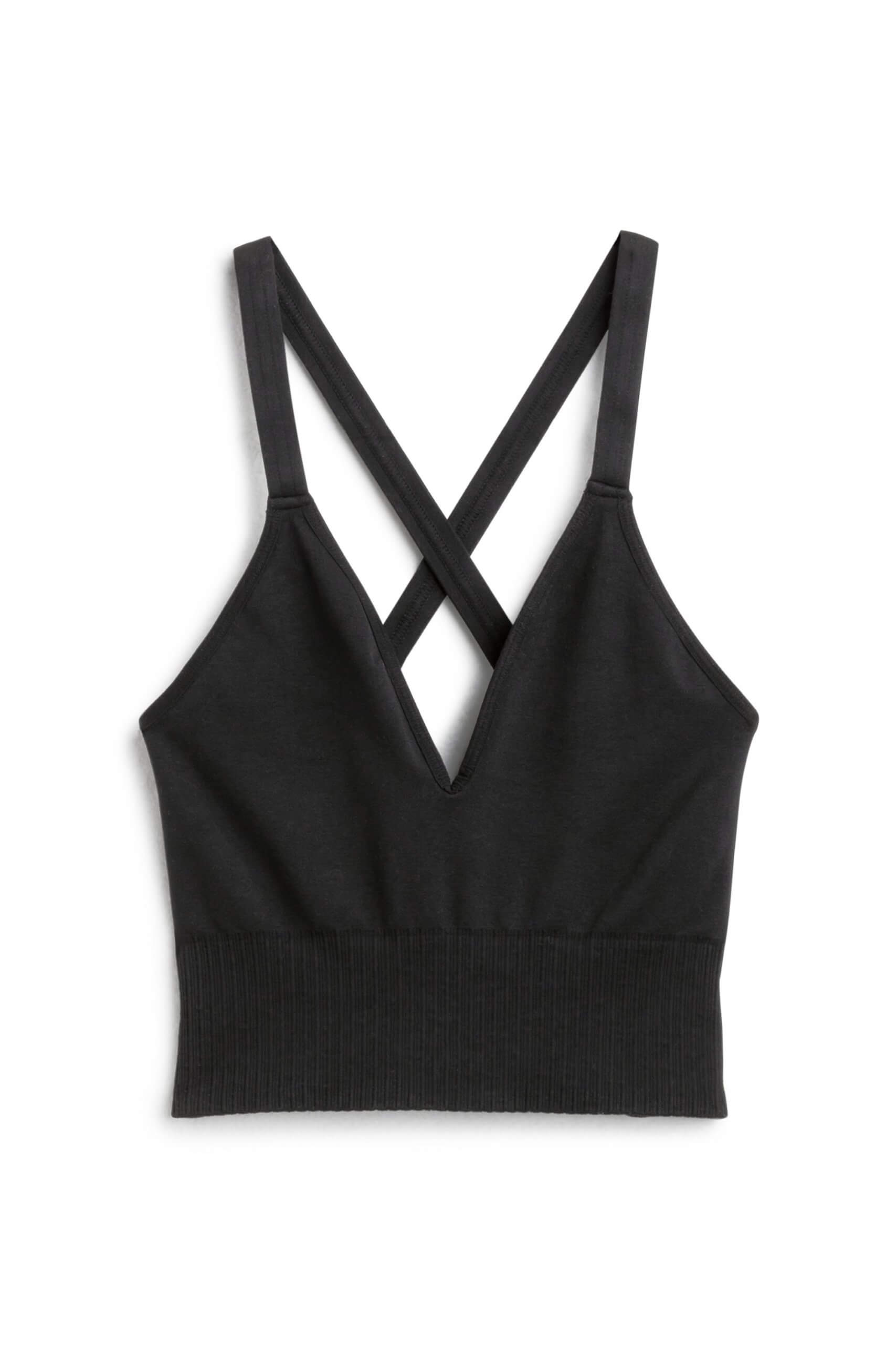 Stitch Fix Women’s black cross-back crop top.