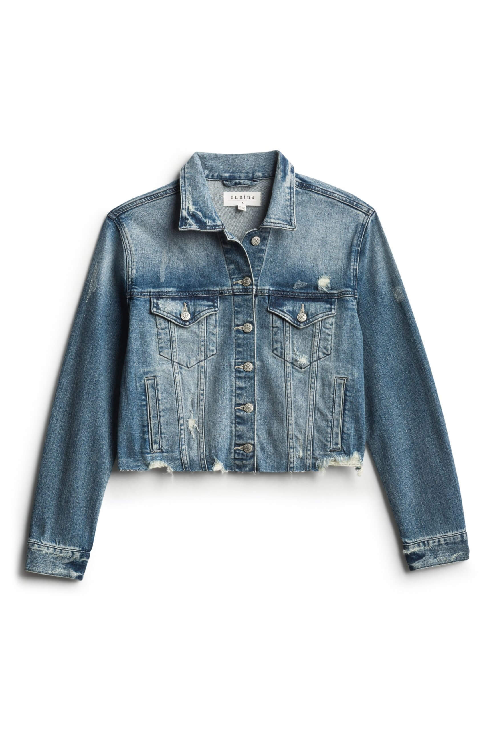 Stitch Fix women’s cropped blue denim jacket