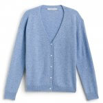 Stitch Fix women’s luxury fabric cashmere blue button-front cardigan.