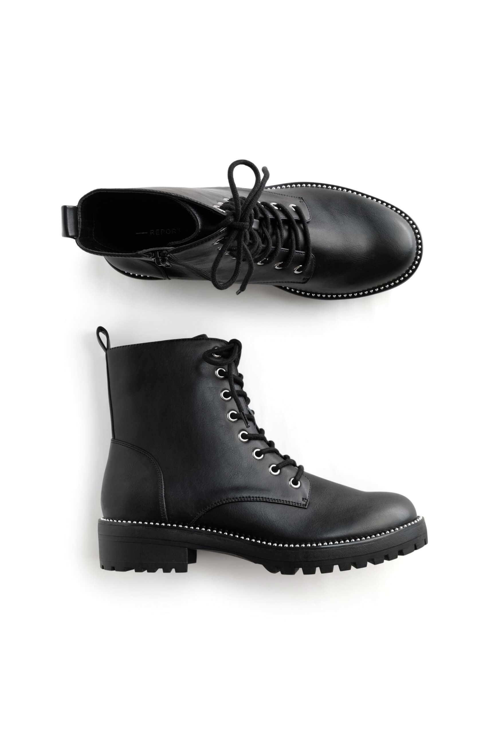 Stitch Fix Women’s black leather lace-up combat boots.
