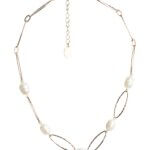 Stitch Fix women's gold chain-link and pearl necklace.