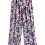 Stitch Fix women’s blue, pink and white paisley wide-leg pants.