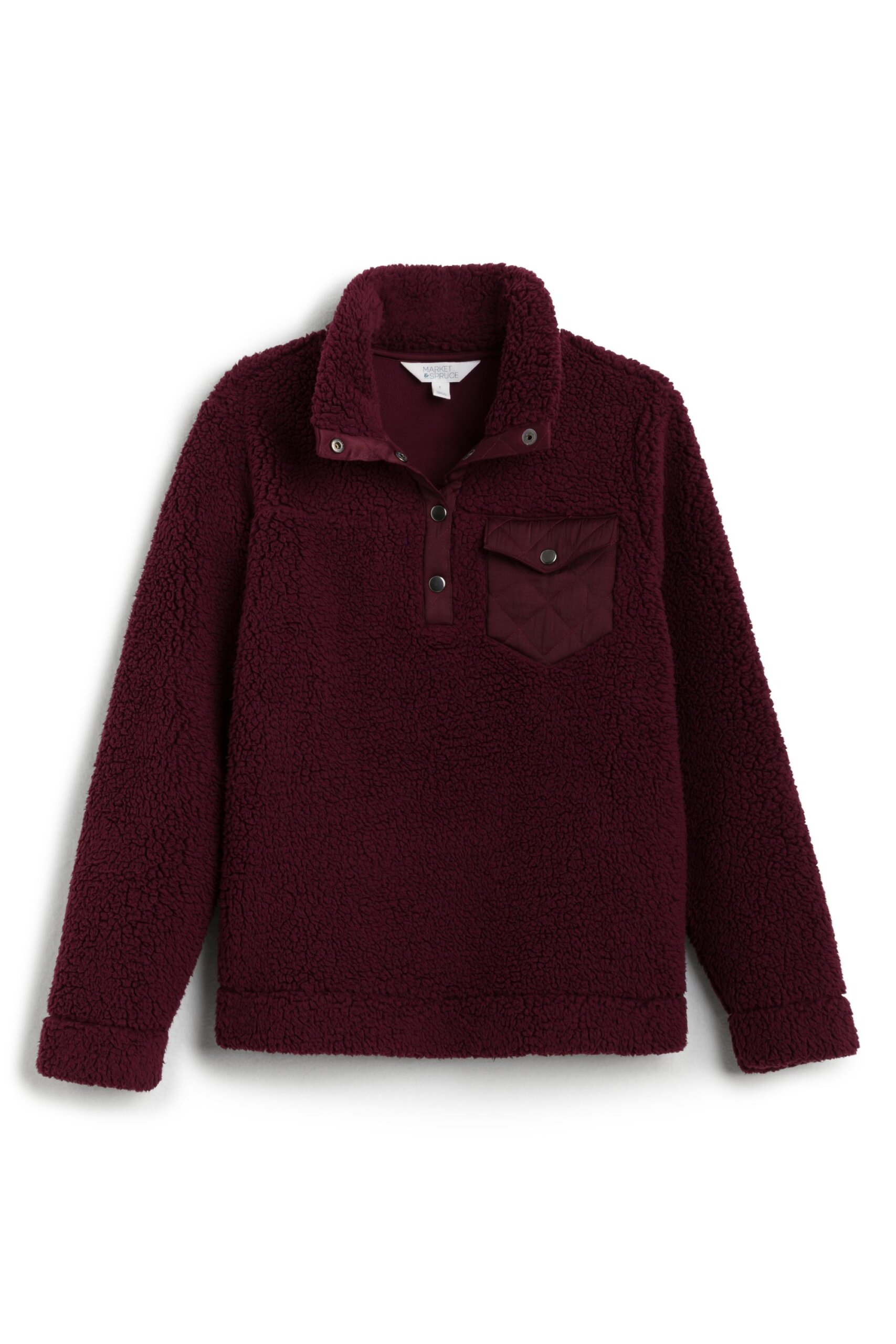 Stitch Fix women’s burgundy fleece ¼-zip pullover sweatshirt.