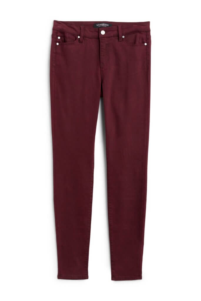 Stitch Fix women’s burgundy skinny jeans.