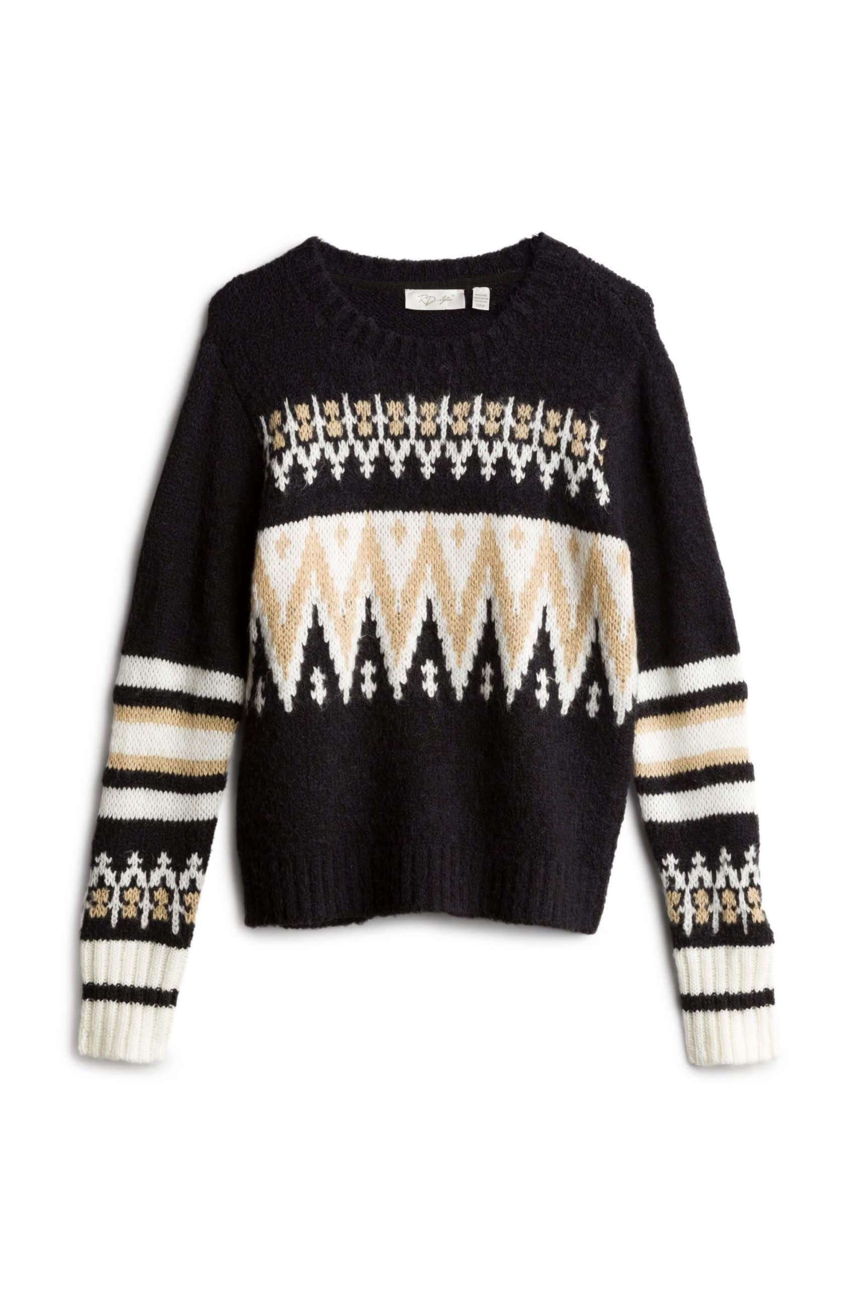 Stitch Fix women’s brown, white and tan Fair Isle pullover.