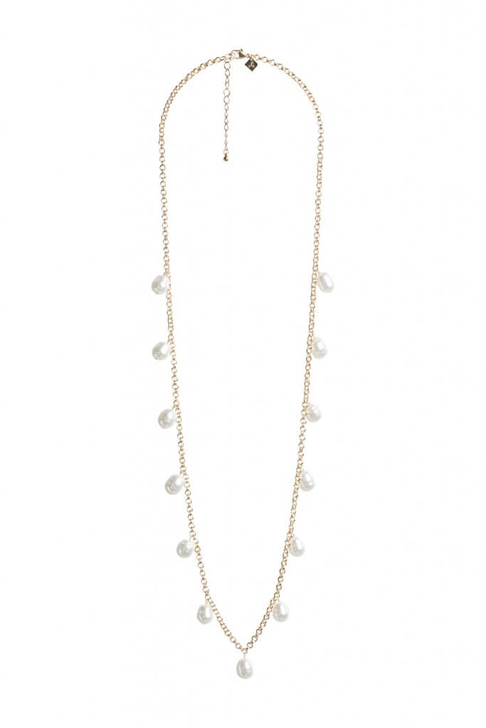 Stitch Fix Women's gold and pearl necklace.