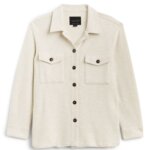 Stitch Fix women's cream button-front shacket.