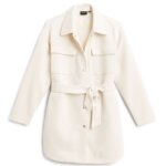 Stitch Fix women's white belted shacket. 