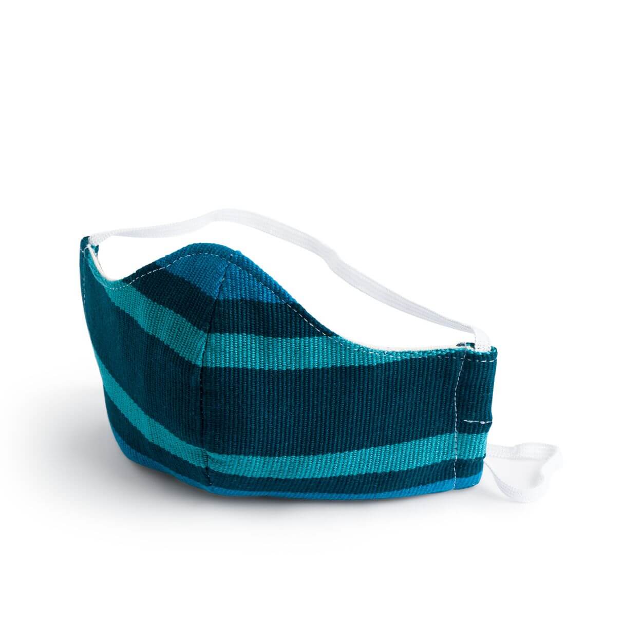 Stitch Fix Women’s Mask in burgundy from Mercado Global. Alt text for center image: Stitch Fix Women’s Mask in blue stripes from Mercado Global.