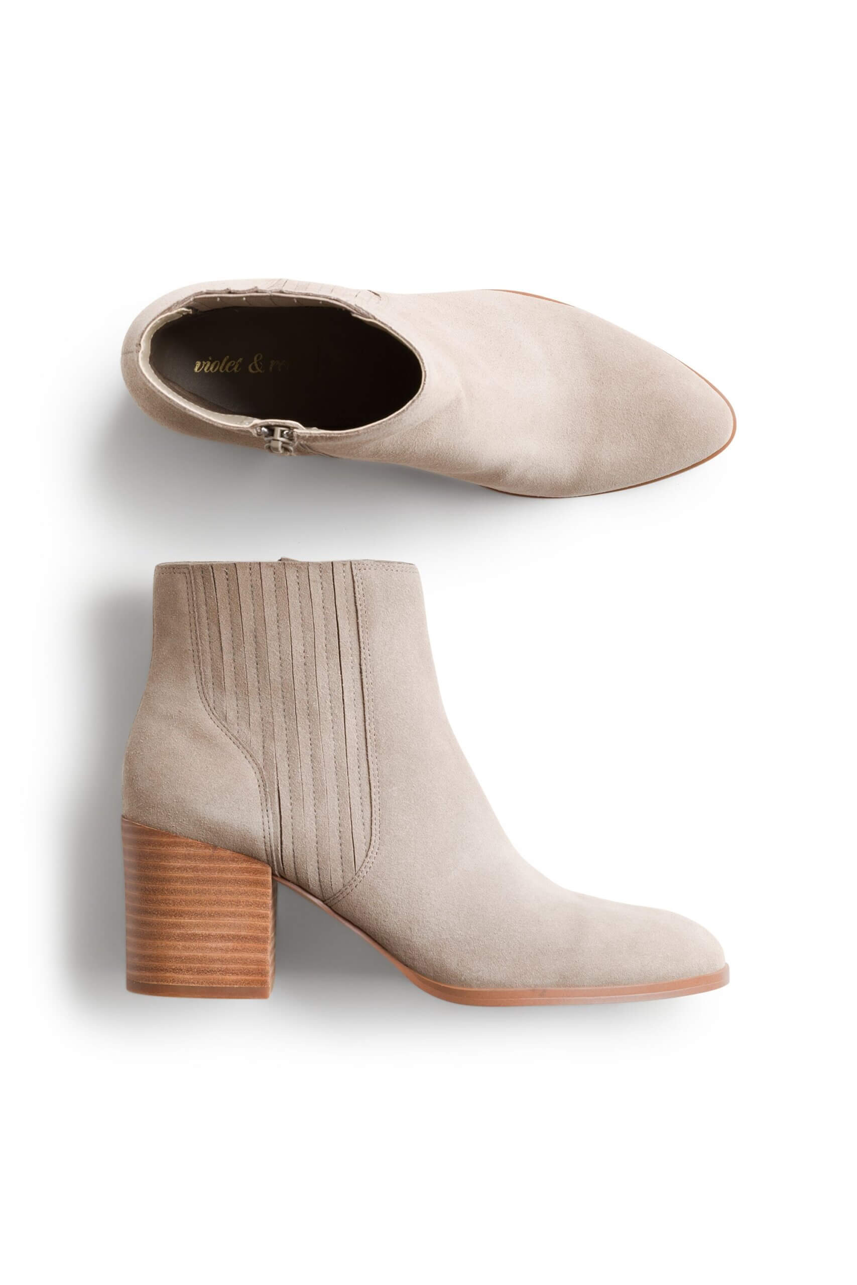 Stitch Fix women's beige block heel booties.