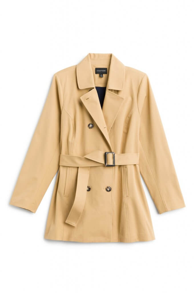 Stitch Fix Women’s tan belted trench coat.