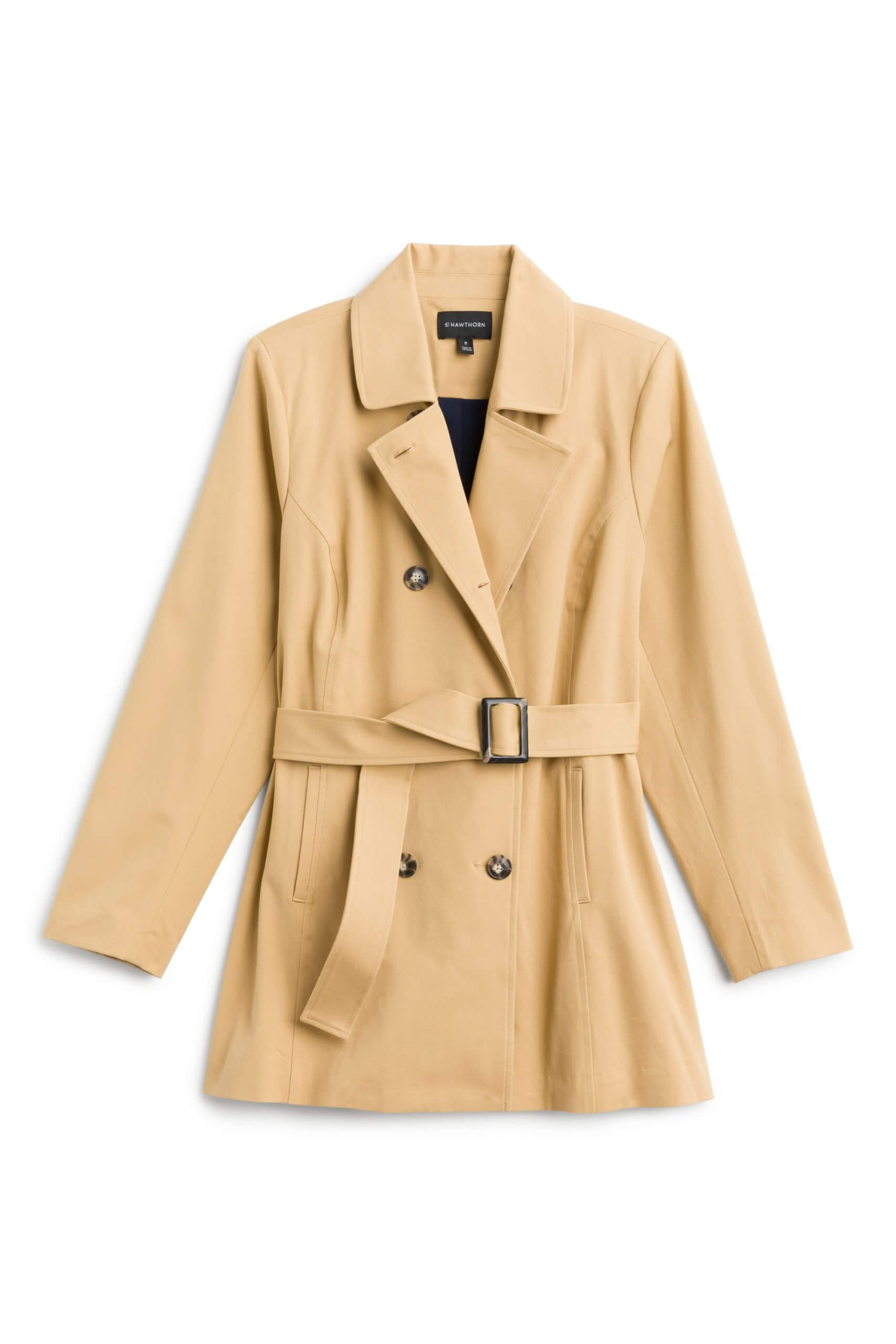 Stitch Fix Women’s tan belted trench coat.