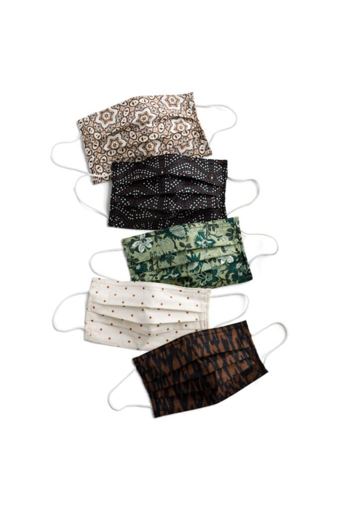 Stitch Fix women’s printed face masks in assorted neutral colors.