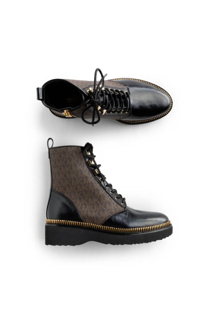 Stitch Fix women’s brown and black lace-up combat boots.