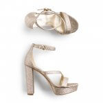 Stitch Fix women’s gold strappy high heels.
