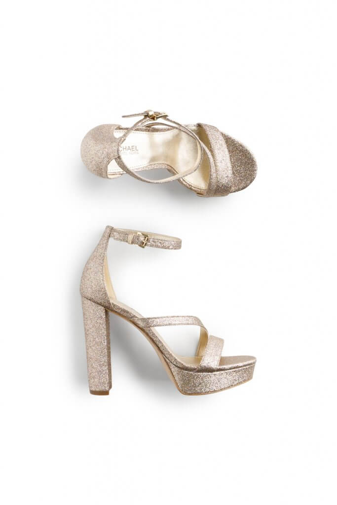 Stitch Fix women’s gold strappy high heels.