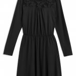 Stitch Fix women’s black long sleeve dress with lace neckline.