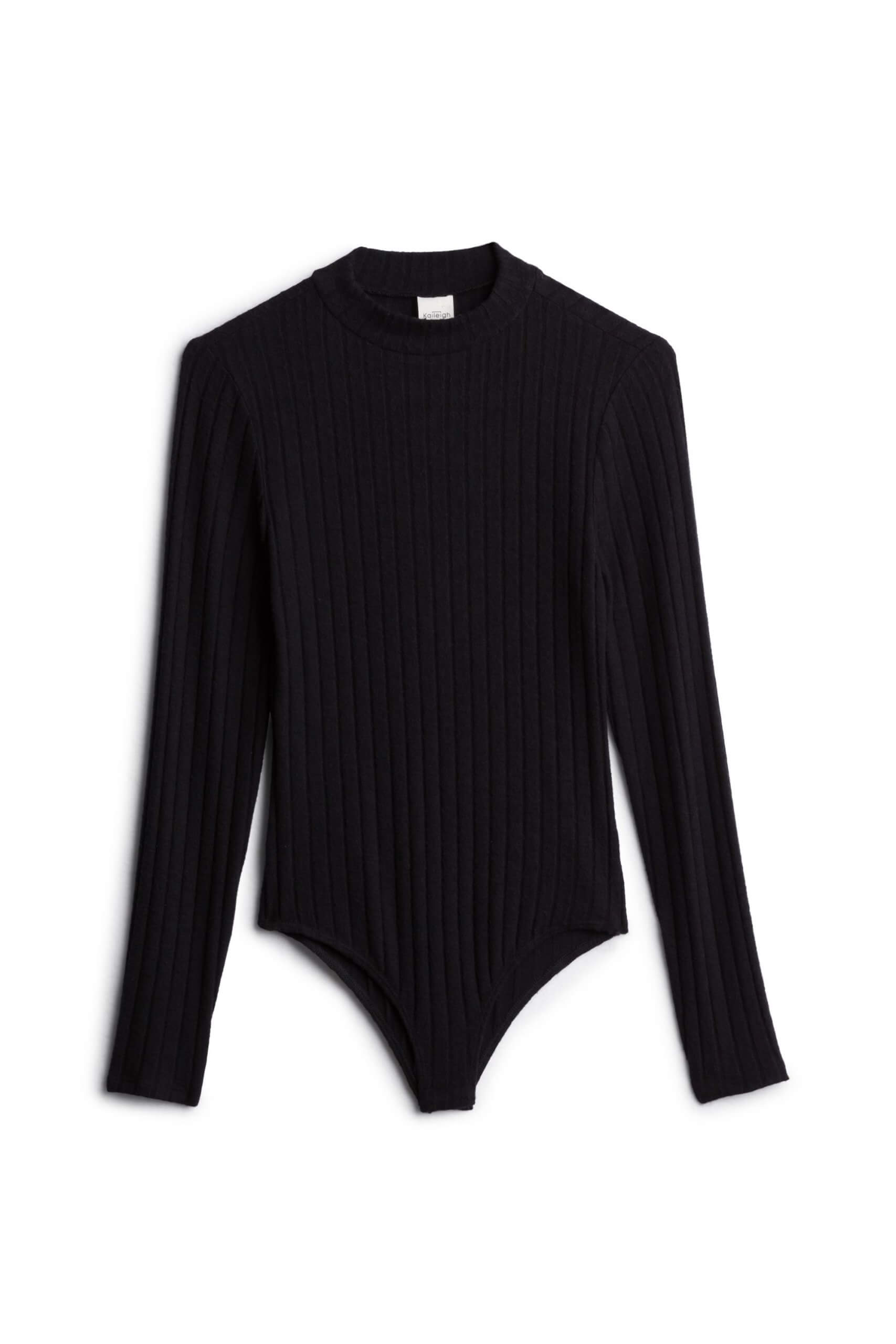 Stitch Fix women’s black long-sleeve ribbed bodysuit.