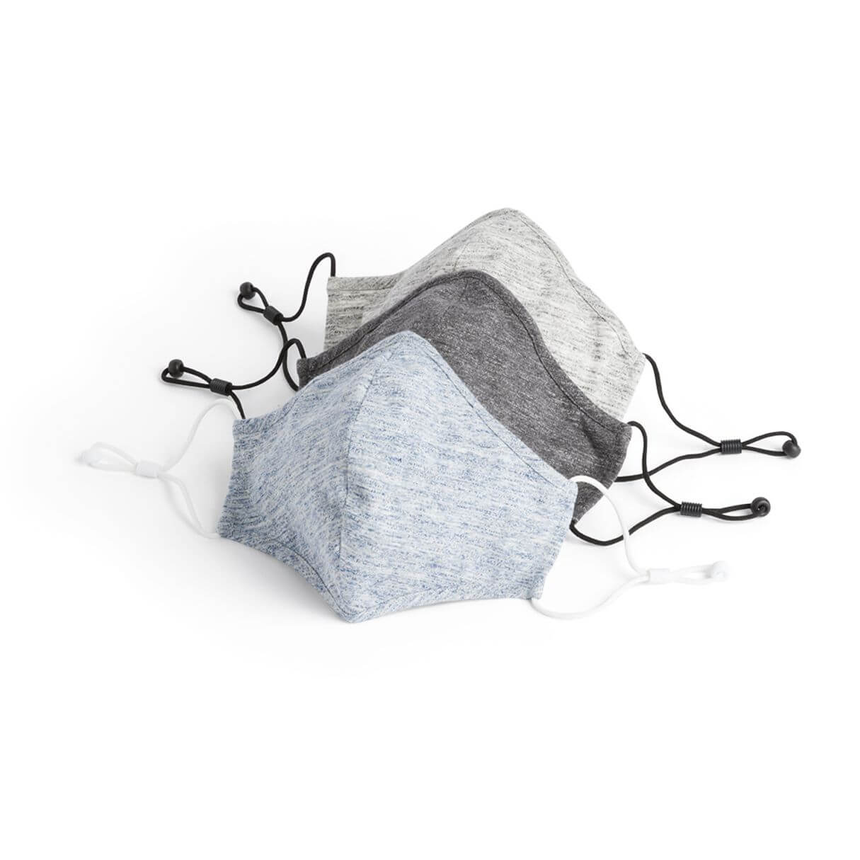 Stitch Fix Women’s Masks in light blue, dark grey and light grey.