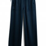 Stitch Fix women’s luxury fabric navy silk wide-leg pants.